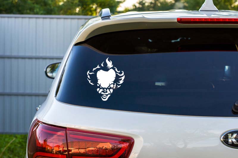 Flaming Clown Face Vinyl Decal