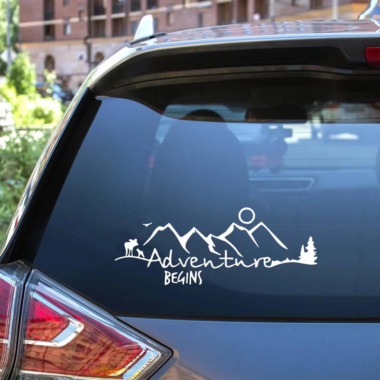 Adventure Begins Mountain Decal