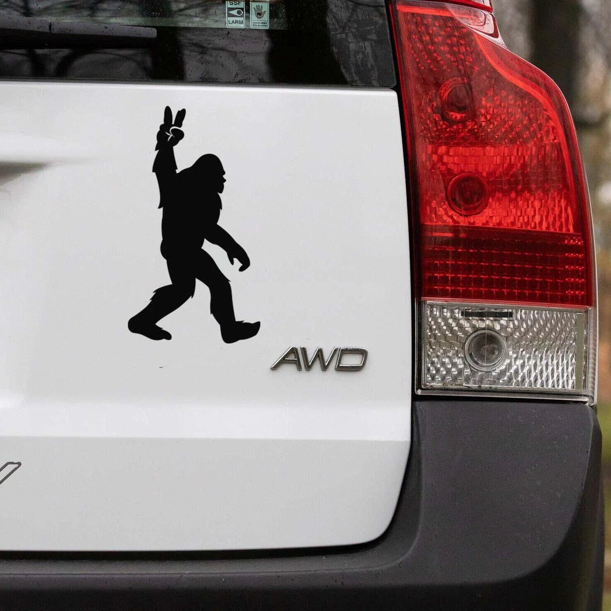 Bigfoot Peace Sign Decal