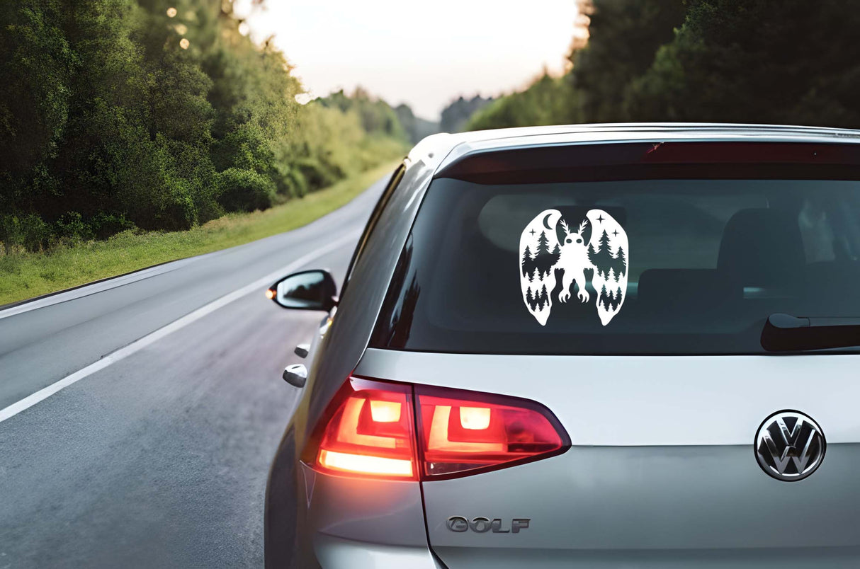 Mothman Inspired Cryptid Silhouette Vinyl Decal