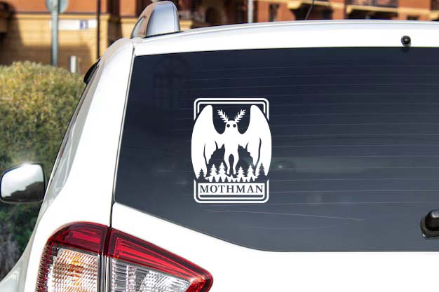 Mothman Inspired Vintage Warning Vinyl Decal