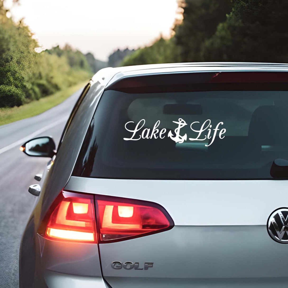 Lake Life Anchor Car Decal