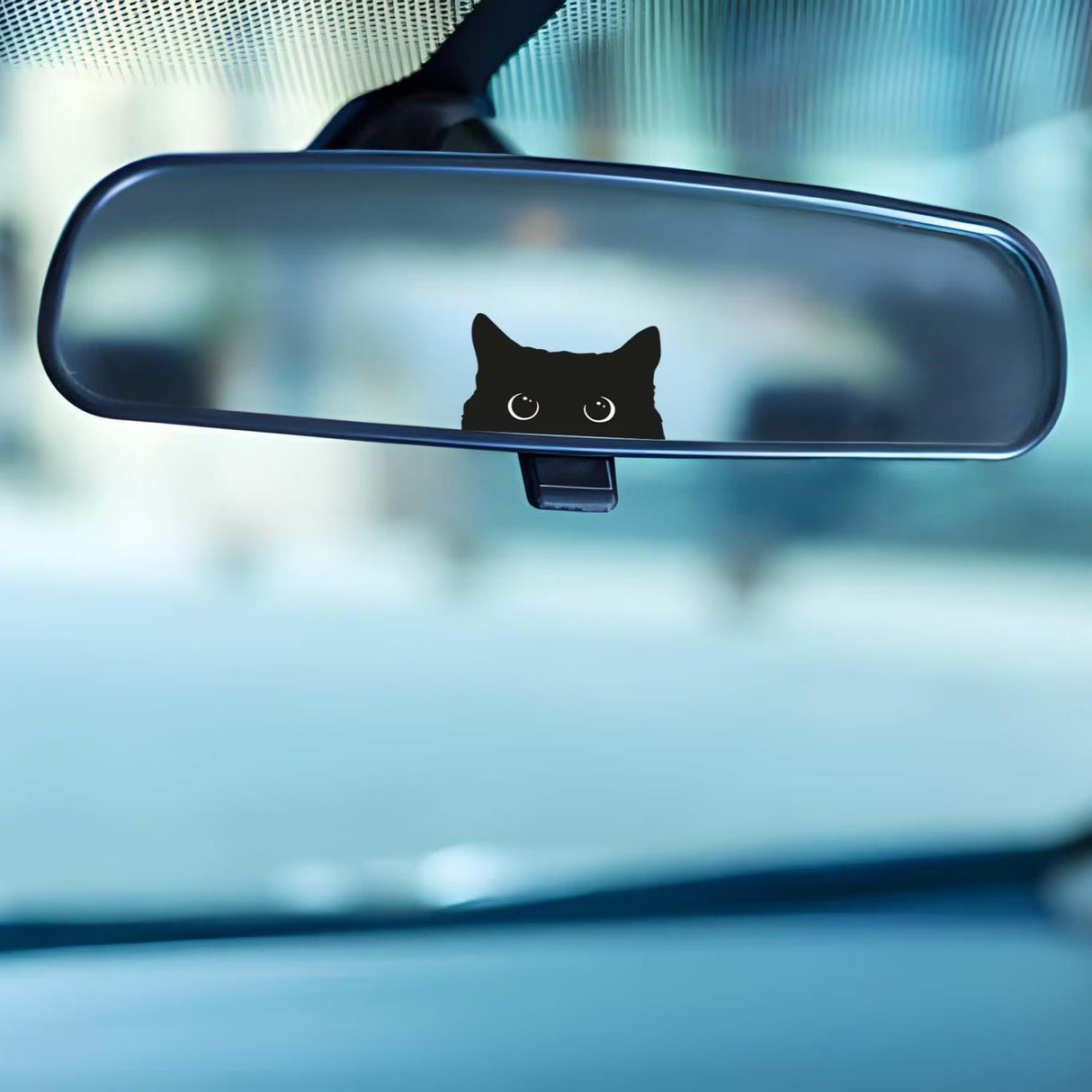 Peeking Cat Mirror Decal