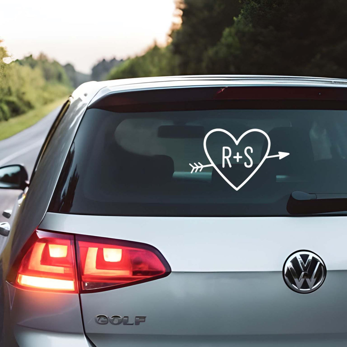 Arrow Heart Initials Decal
