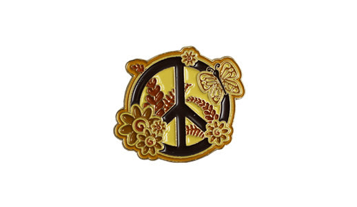 Peace + Flowers Pin