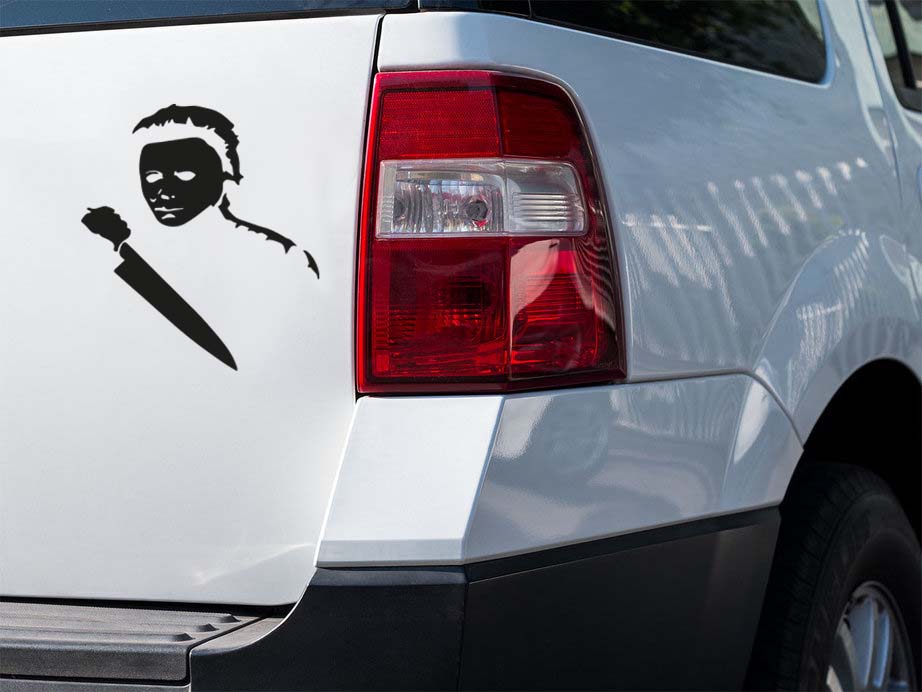 Masked Slasher Silhouette Vinyl Decal