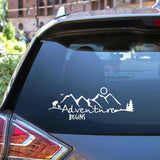 Adventure Begins Mountain Decal