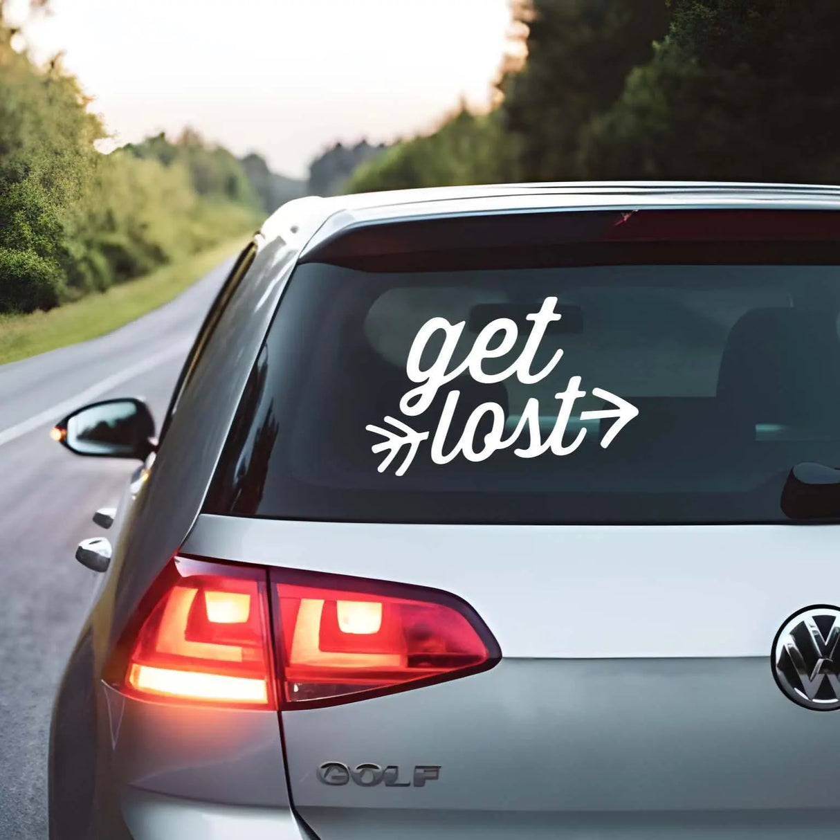 Get Lost Arrow Car Decal