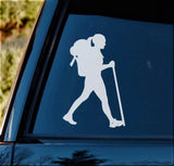 Girl Hiker Vinyl Decal