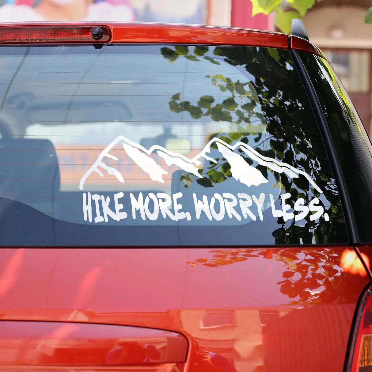 Hike More Worry Less Car Decal