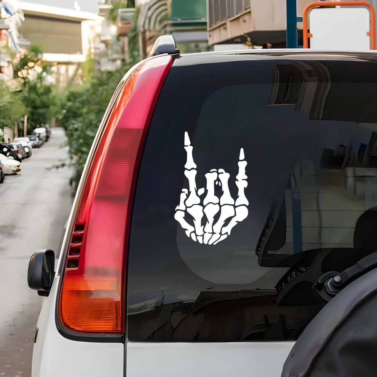 Rock On Skeleton Hand Car Decal