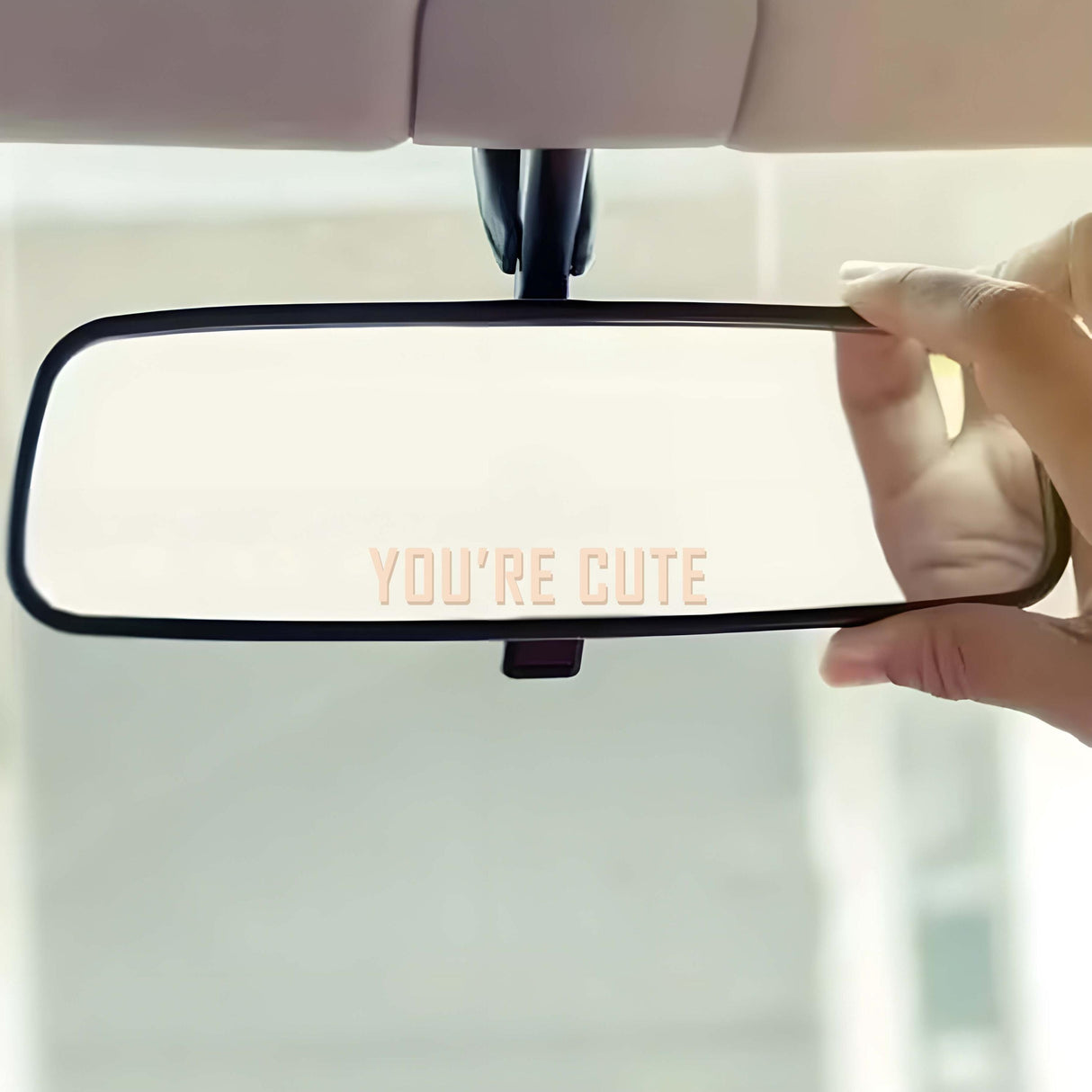 You're Cute Car Mirror Decal