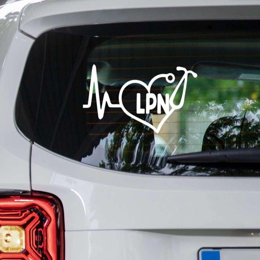 LPN Heartbeat Stethoscope Decal