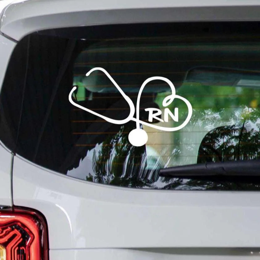 RN Stethoscope Heart Decal