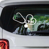 RN Stethoscope Heart Decal