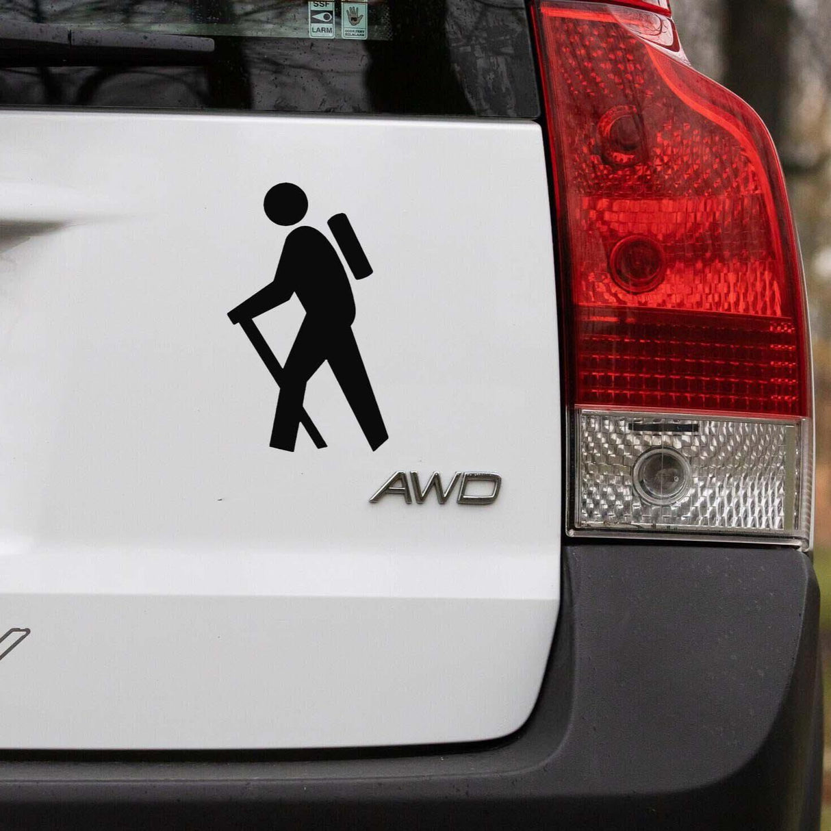 Boy Hiker Stick Decal