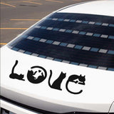 Cat Love Silhouette Decal