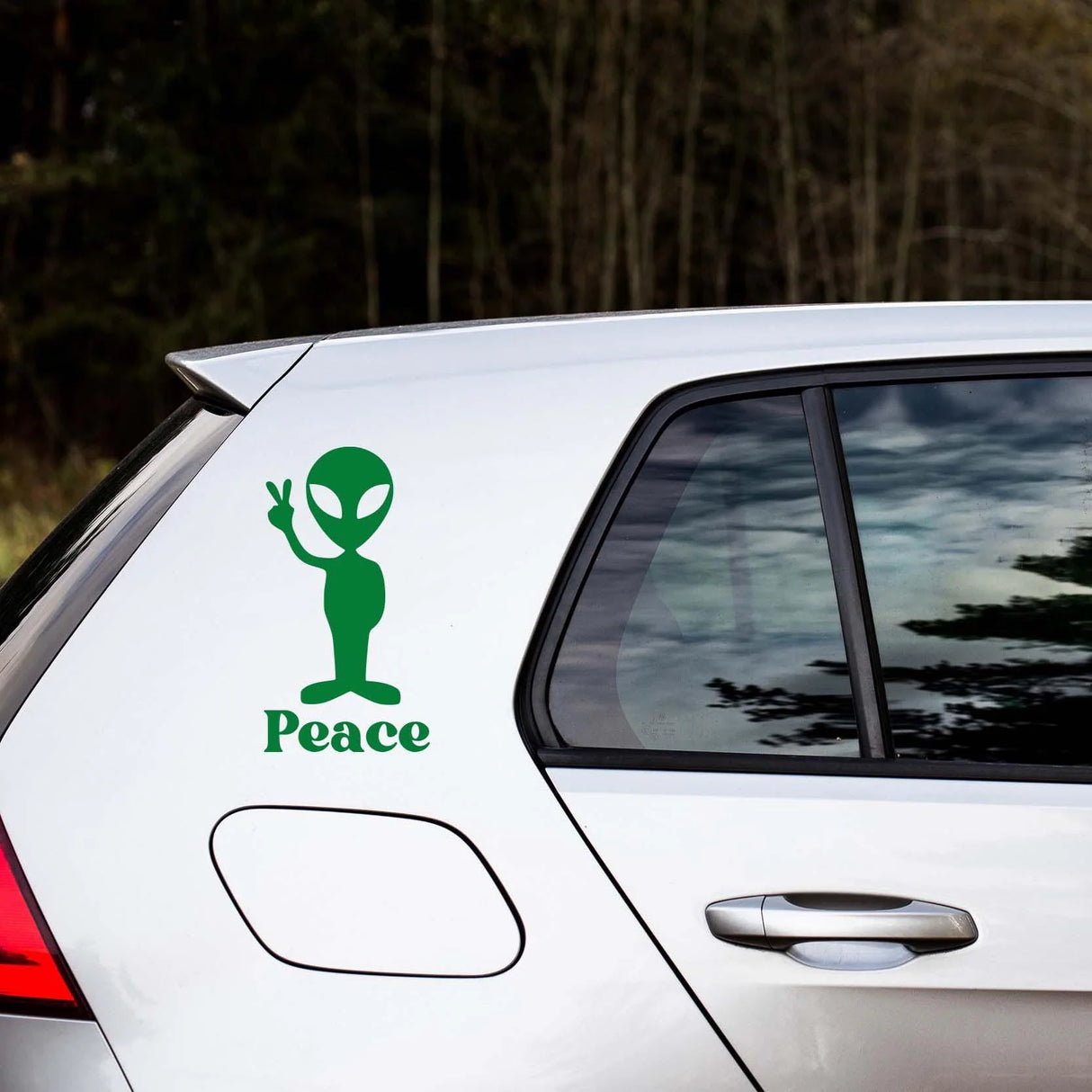 Alien Peace Sign Decal