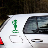 Alien Peace Sign Decal