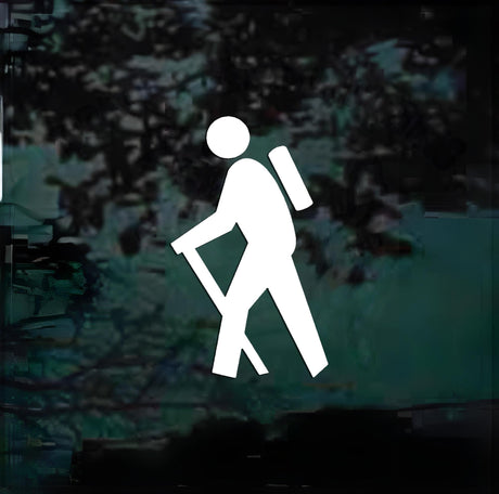Boy Hiker Stick Decal