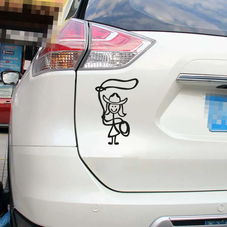 Cowgirl Stick Figure Decal