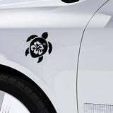 Sea Turtle with Hibiscus Flower Decal