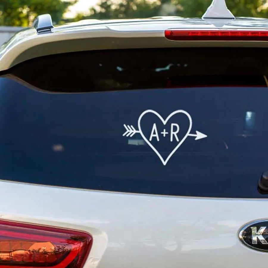 Couples Arrow + Initials Decal