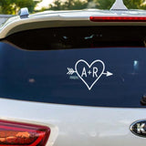 Couples Arrow + Initials Decal