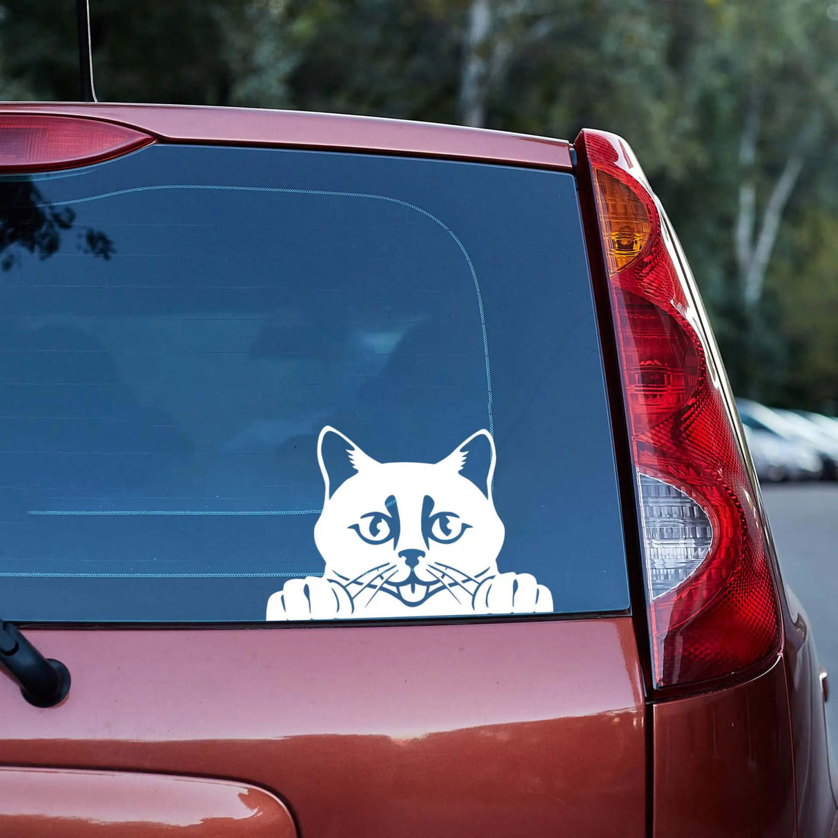 Peeking Cat Decal