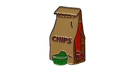 chips and guac soft enamel pin