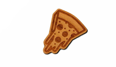wooden pizza lapel pin